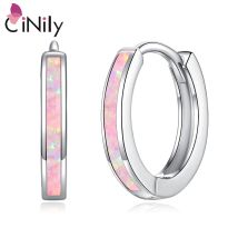 CiNily Einfache kleine runde Opal-Creolen für Damen, 925er Sterlingsilber, zierliche Huggie-Ohrringe, winziger Ohrschmuck, Geschenke, 12 mm