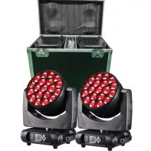 2PZ/LED Fascio + Lavaggio Grandi Api Occhi 19x40W RGBW Zoom Testa Mobile Illuminazione DJ Discoteca Attrezzature per effetti scenici