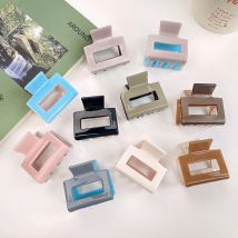 Koreanische Version von Kontrastfarbe AB Doppelseitiger Clip Einfache und modische Haarspange auf der Rückseite des Kopfes Quadratischer kleiner Hai-Clip