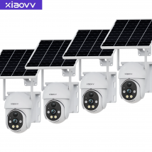XIAOVV 3MP Wireless 2-Objektiv-Solarkamera WiFi PTZ-Kamera mit eingebautem Akku Videoüberwachungskamera Langzeit-Standby iCsee
