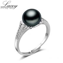 Einstellbare Natürliche Süßwasser Perle Ring Schmuck Hochzeit Ringe Für Frauen 925 Sterling Silber Ringe Drop Shipping