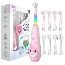 Seago Kinder elektrische Zahnbürste Sonic Child Dolphin Bunte Beobachtung LED 2 Minuten Smart Timer IPX7 wasserdichte Zahnreinigung