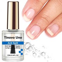 Tinovo Uno Anti-Rutsch-Nagelversiegelung, normaler Nagellack, Decklack, helles Öl, Glanz-Finish, 12 ml, klarer Lack, Reparatur, spröde Nägel