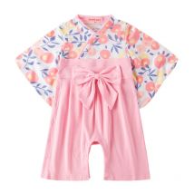 Baby Girl Rompers Japanese Style Kawaii Girls Floral Print Kimono Dress for Kids costume Infant Yukata Asian Clothes