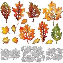 Autumn Broken Leaves Cutting Dies for Card Making Metal Fall Broken Maple Leaves Die Cuts Cutting Dies Templates for