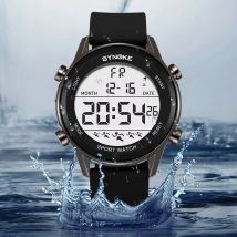 SYNOKE Männer Outdoor Sport Multifunktionale Wasserdichte Große Screen Display Leuchtende LED Digital Für Männer Mode Silizium Uhr