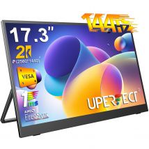 UPERFECT Monitor portatile da gioco da 17,3 pollici 2,5K 144Hz 2560x1440P Secondo schermo per computerDisplay da viaggio per laptop HDR con VESA
