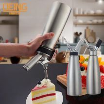 Dozownik do śmietany 500/1000 ml, ubijaczka do świeżej śmietany z ręcznymi dyszami, do dekoracji kawy, mleka, pieczenia, akcesoria do miksera.