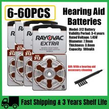 6–60 Stück RAYOVAC EXTRA Hörgeräte-Batterien A312 312A 312 P312 PR41 Hochleistungs-Zink-Luftbatterie für BTE CIC RIC OE Hearin