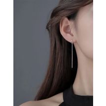 VENTFILLE Silver Drop Earrings for Women Long Tassel Box Chain Earrings Sweet Jewelry Dropshipping