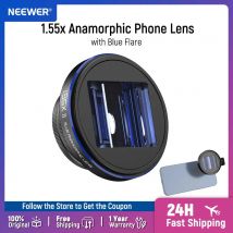 NEEWER 1,55x blaues anamorphes Objektiv, kompatibel mit iPhone, Android, Samsung, Telefonkamera-Zubehör mit 17-mm-Gewindeobjektiv-Clip