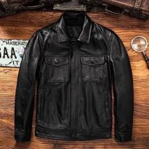 Herren Echtes Leder Jacke High End Motorrad Biker Mantel Herbst Winter Neue Revers Stil Reitanzug Mode Echt Leder Outerw