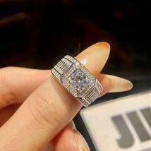 Gra 1ct d Farbe luxuriöse zertifizierte Moissan ite Diamant Eheringe für Männer echte Sterling Silber hochwertigen edlen Schmuck