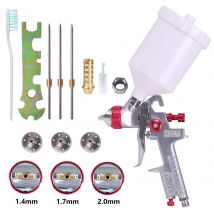 Ugello di alta qualità 1.4/1.7/2.0mm pistola a spruzzo professionale HVLP Kit aerografo per alimentazione a gravità da 600ML per la verniciatura di mobili per auto