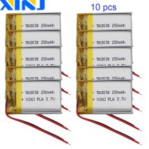 10pcs 3.7V 250mAh 0.925Wh Rechargeable Li-Polymer Li Lithium Battery 502030 For Smart Watch Mp3 3D Glasses Headphones Speaker