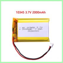 103450   Batteria ricaricabile ai polimeri di litio da 3,7 V 2000 mAh jst PH 2.0mm Spina a 2 pin per navigatore GPS per fotocamera Auricolare Bluetooth MP5