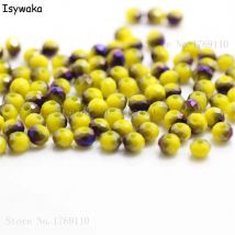Isywaka Solide Gelb Lila Farben 4mm 125 stücke Rondelle Österreich Kristall Glas Perlen Lose Facettierte Runde Perlen Schmuck machen