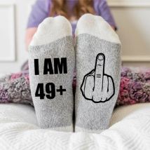 49+1 Socken 50 & Fabulous 50. 50 Jahre alt, fünfzig Mutter, Freund, Schwester, Frau, Tante, Kollegen, Geburtstagsfeier, Geschenk, Foto-Requisiten