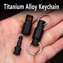 Titanium Alloy Quick Release Keychain For Men Women Mini Rotary Buckle Stainless Steel Keyring EDC Tool