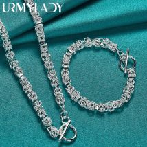 Urmylady Sterling Silber Männer exquisite Kette Armband Halskette Schmuck Set für Frauen Hochzeits feier Mode Charme Geschenk