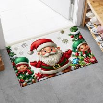 Frohe Weihnachten Teppich-Santa Claus rutsch feste Tür matte, maschinen wasch barer Innen teppich für Korridore, Badezimmer und Balkone