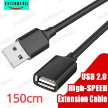 Szybki przedłużacz USB 2.0 z męskiego na żeński przewód do transmisji danych do komputera PC Kamera telewizyjna Telefon komórkowy Kabel USB do mobilnego dysku twardego 1,5 m