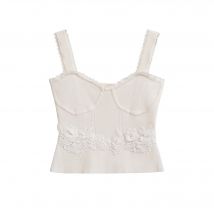 2025, Sommer, neues Produkt, Damenbekleidung, modisch, lässig, süß, mit Spitzenbesatz, Hosenträgertop im Korsett-Stil