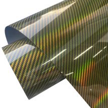 Hochwertige holografische Kohlefaser-Vinylfolie in glänzendem Gold mit selbstklebender Verpackung für Autoaufkleber zum Selbermachen