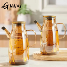 GIANXI Kitchen And Home Cooking Oil Bottle Large Capacity Amber Oil Bottle Set Thickened Food Grade Leakproof Seasoning Bottle