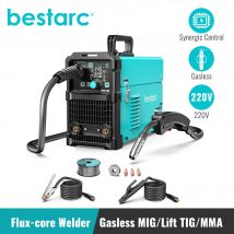Saldatore MIG bestarc, MIG145 145A MIG senza gas/Lift TIG/Stick 3 in 1 MIG con display digitale, tensione monofase 220 V