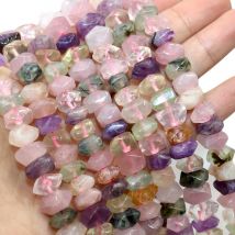 Natürliche unregelmäßige Amazonit Amethyst Aquamarin Achate Rhodonit Spacer Perlen Stein für Schmuck herstellung DIY Armband Zubehör