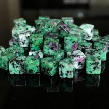 4/6/8mm Cube Square Epidote Zoisite Bead Natural Stone Ruby Loose Spacer Beads For Jewelry Making DIY Necklace Earrings Bracelet