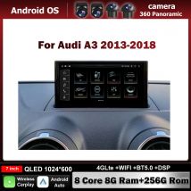 7 pulgadas para Audi A3 2013-2018 Android Auto pantalla QLED accesorios de coche monitores Carplay Multimedi Audio Video reproductor de Radio