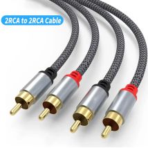 Cavo RCA da 2 RCA a 2 RCA maschio a maschio Cavo audio stereo Aux Jack per HDTV Home Theater DVD Altoparlante Box Amplificatore di potenza 5 m