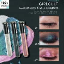 Girlcult Ombretto liquido per alucinazione, particelle di glitter fini, lucentezza metallica, cambio iridescente, evidenziazione degli occhi, trucco creativo