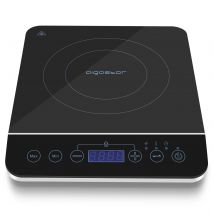 Aigostar BlueFire-piano cottura a induzione portatile con pannello a sfioramento. Piano cottura elettrico a induzione fino a 240 ℃ e 2000W