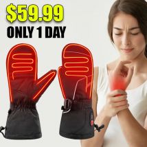 SNOW DEER Elektrischer Heizhandschuh, Winter-Thermohandschuhe, wiederaufladbar, mit Akku für Männer und Frauen, wasserdichte beheizte Ski-Fäustlinge