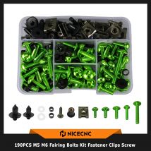 190PCS Moto Carenatura Bulloni Kit Viti Dadi Per Kawasaki Z1000 Z750 Z800 Z650 Ninja 250R 300 500 650 ZX10R ZX14R 6R 7R 9R