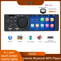 Bqcc 1 din 4,1 Zoll Touchscreen Autoradio Bluetooth Musik Freis prec heinrich tung MP5-Player TF USB-Aufladung Remote-Audiosystem bunte Lichter