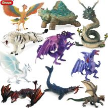 Original Mythos Dinosaurier Modell Tier Monster Vier Symbole Weißer Tiger Actionfiguren Dämon PVC Sammlung Kinder Spielzeug Junge Geschenk