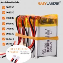 5 sztuk/partia JST2.0 2P 902030 3.7V 500mAh Bateria Li-Polymer Li-ion Lipo 402030 302030 502030 602030 702030 802030 102030