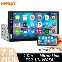 HIPPBQCC 7-Zoll-Autoradio 1 Din MP5 Mirror Link Multimedia Player Touchscreen FM USB Bluetooth Aux-Eingang ISO Power Auto Radio