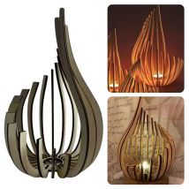 Wooden Tea Light Holder Nordic Style Wooden Lamp Stand For Living Room Shelf