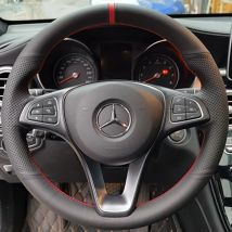 DIY Black Wear-Resistant Faux Leather Car Steering Wheel Cover For Mercedes-Benz Vito III ( W447 ) 2015-2020 Braid