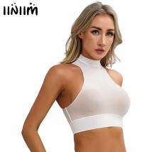 Ärmelloses Crop-Top für Damen, schmale Passform, Weste, Tops, Pool-Party, Clubwear, durchsichtige, kurze Weste, Tops, Nachtwäsche, Rave-Festival-Outfit