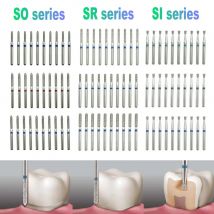 10 Stück Zylinder Spitz Dental Diamant Bohrer Dental Diamant Zahnarzt Werkzeuge Krone Vorbereitung Zylinder mit abgeschrägten Spitze Bohrer 1,6 mm