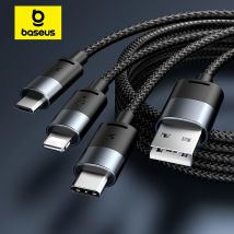 Baseus 3-in-1-USB-C-Kabel für iPhone 14 13 12 Pro 11 3,5 A Ladekabel Micro-USB-C-Typ-C-Kabel für MacBook Pro Samsung Xiaomi