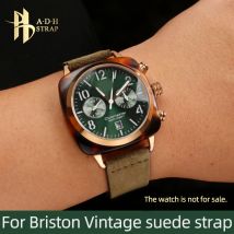 Vintage gefroste tes Leder armband für Briston Online-Promi-Uhr mit Wildleder band weiches Armband generischen Gürtel 20mm