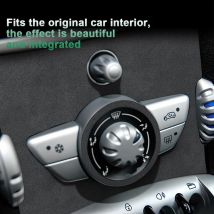 Italienisches Premium-Wildleder für MINI Cooper Hardtop R56 Clubman R55 Cabrio R57 2007 2008 2009 2010 Zentraler Bedienknopf-Panel-Aufkleber