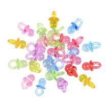 50 stücke mehrfarbige transparente Acryl Mini Schnuller Baby party Geschenke Mädchen Junge Kuchen Dekoration Kinder Geburtstag Festival Party Dekor